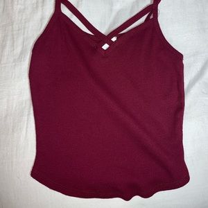Red Wine Crop Top From Tillys